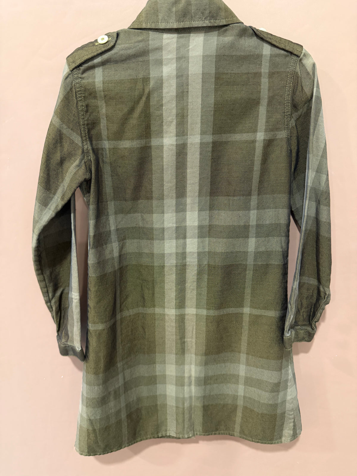 Burberry - Green Plaid Shirt Dress - 5Y