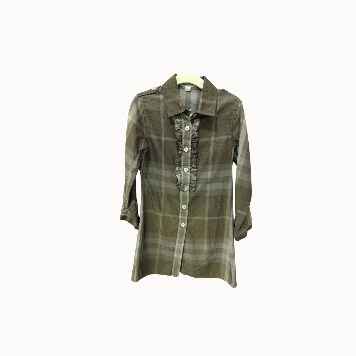 Burberry - Green Plaid Shirt Dress - 5Y