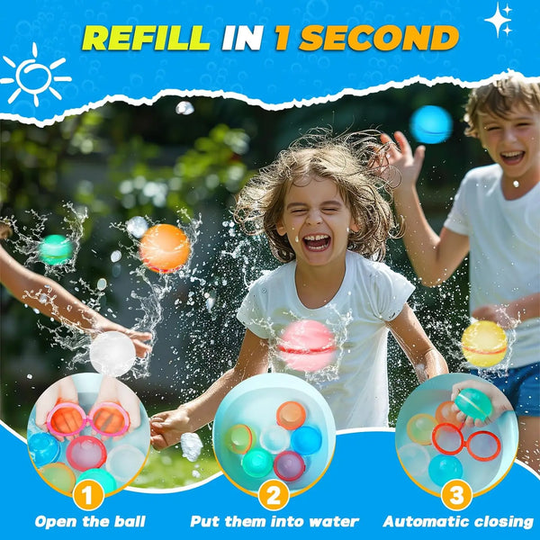 Lelaffet - Silicone Reusable Water Balloons 6 Pieces