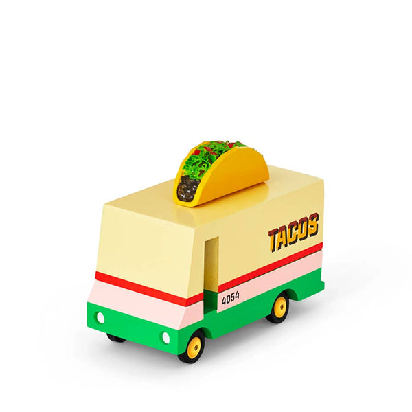 taco truck toy on white background