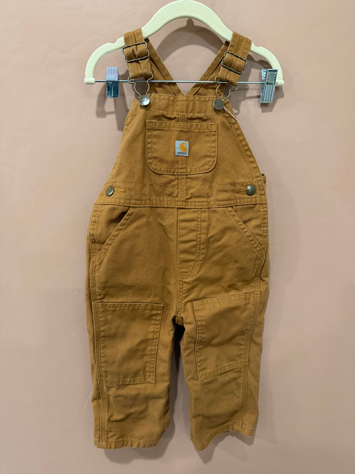 Carhartt - Tan Bib Overalls - 18 months