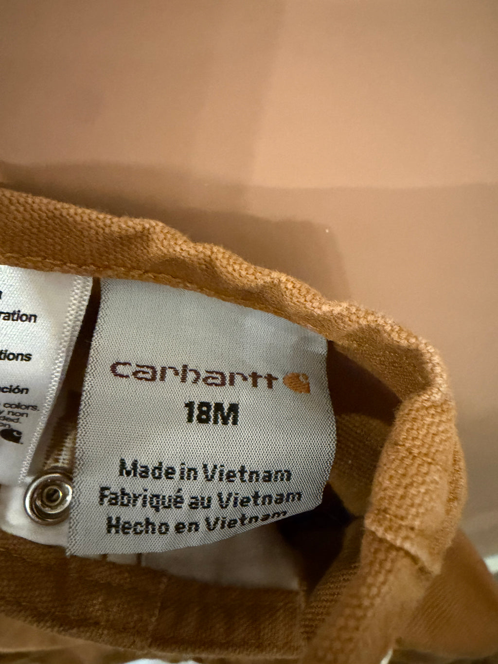 Carhartt - Tan Bib Overalls - 18 months