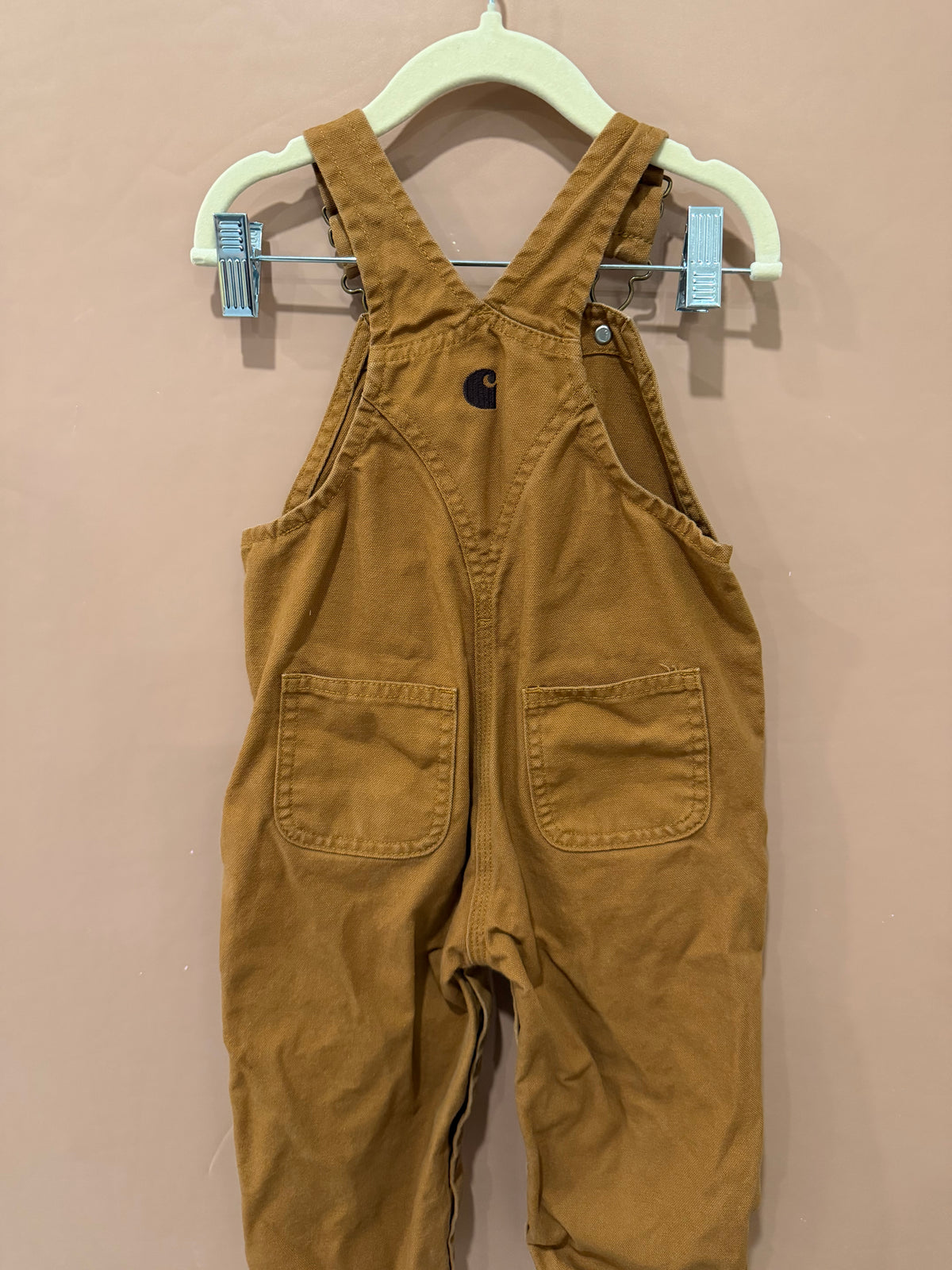 Carhartt - Tan Bib Overalls - 18 months