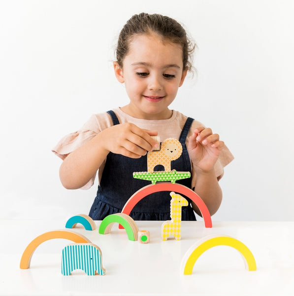 Wooden Balancing Game Wild Rainbow