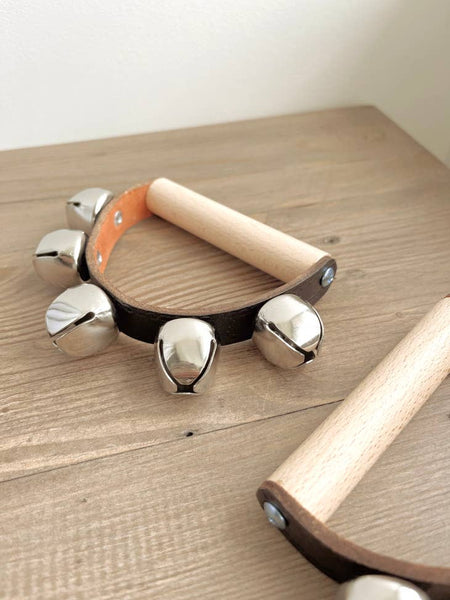 Wooden Half Moon hand Bell | Montessori Rattle Musical Toys