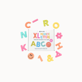 A set of colorful magnetic letters and symbols arranged around a white product box on a light gray background. The box reads 'Evershift XL Magnetic Letters' and shows assorted pastel and bright letter shapes including C, R, O, N, K, A, B, C, 1, &, H, smiley faces, and a flower.
