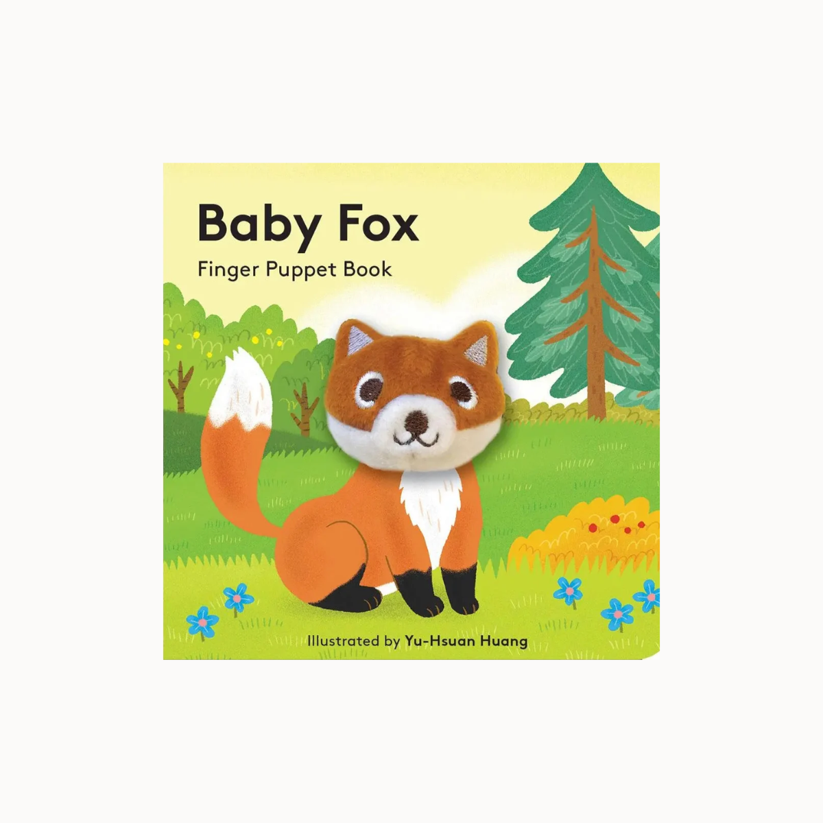 Baby Fox Finger Puppet Book featuring a cute illustrated fox on the cover, photographed against a plain light background.
