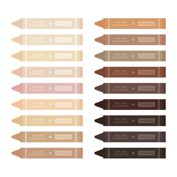 Set of colorful crayons with 'We Are Colorful' branding on a white background