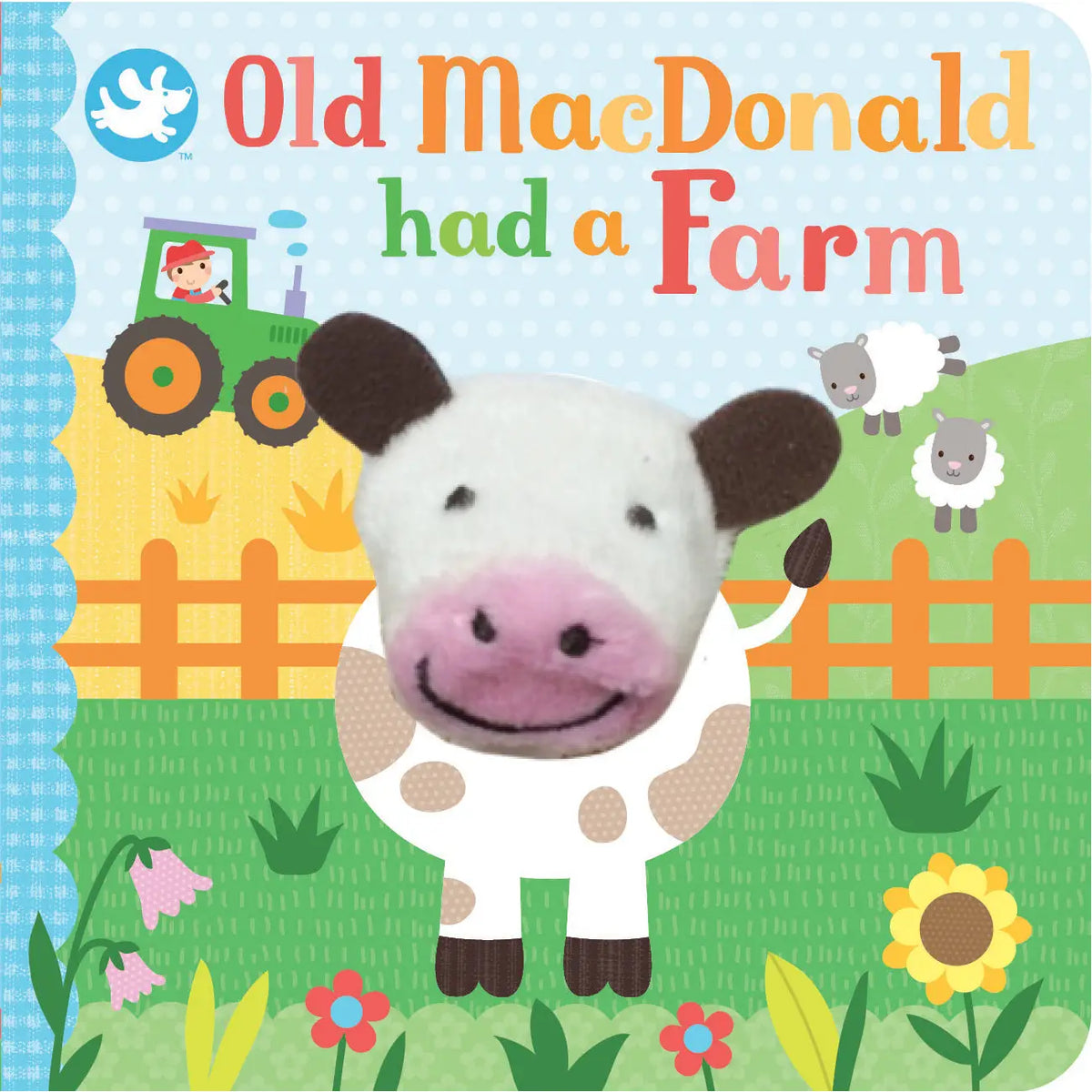 Book cover of 'Old MacDonald had a Farm' with a cow and farm animals illustration.