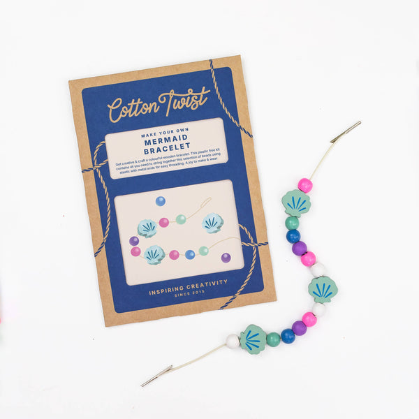 Mermaid bracelet kit with packaging on a white background