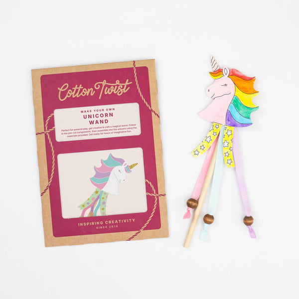 Unicorn-themed craft kit with packaging on a white background