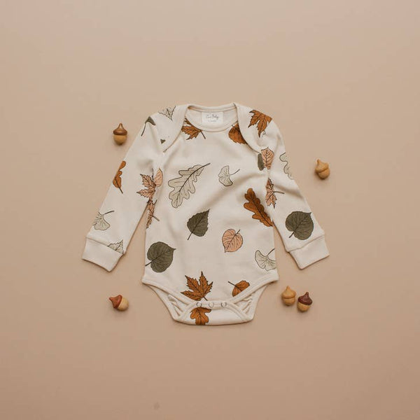 Organic Baby Long-sleeve Bodysuit - Autumn Leaf