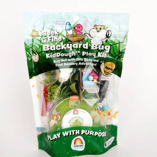 Backyard Bug KidDough Play Kit packaging with green and white design