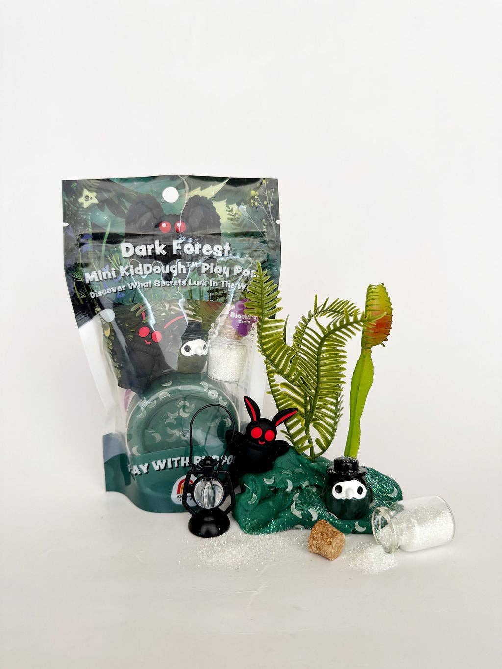 Dark Forest Mini Kiddough Play Set with packaging on a white background