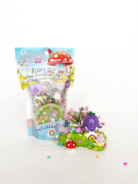 Fairy garden play set with packaging on a white background