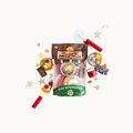 Pizzeria KidDough play kit with toy pizza cutter, rolling pin, and play dough on a white background.