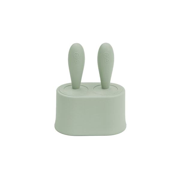 EZPZ Tiny Pops product packaging showing a gray silicone popsicle mold and a spoon with a handle. The packaging is labeled with 'BPA Free' and ' Dishwasher Safe'.