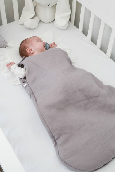 Linen baby sleeping bag, baby sleeping sack - beige / 1 TOG