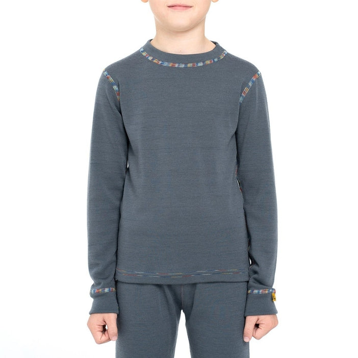 Long Sleeve Crew Neck Pullover Shirt 250 Merino Grey