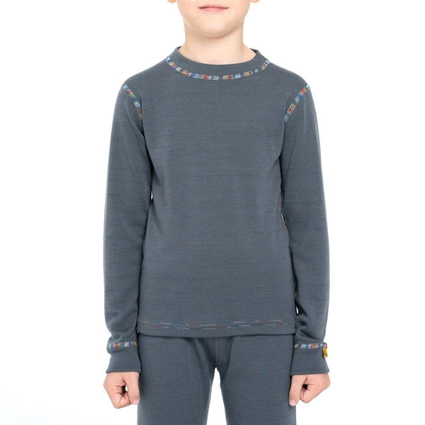 Long Sleeve Crew Neck Pullover Shirt 250 Merino Grey