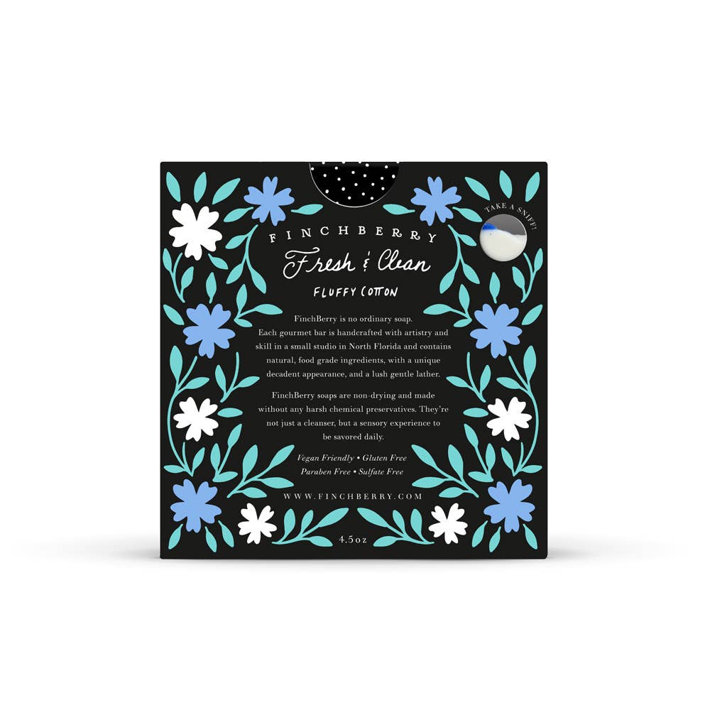 Finchberry Fresh 'n Clean product packaging with floral design on a white background