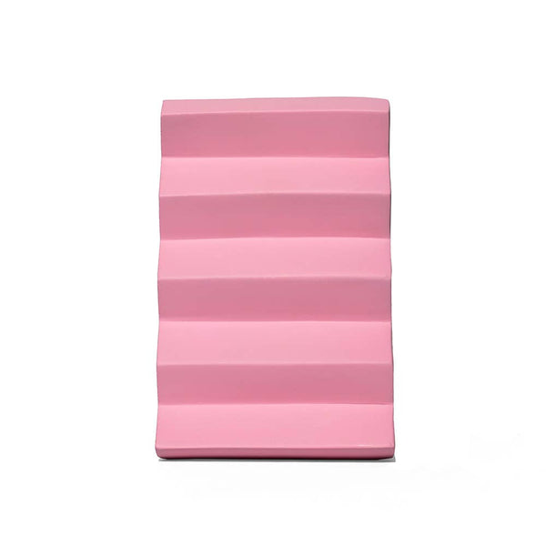 Pink striped mat on a white background