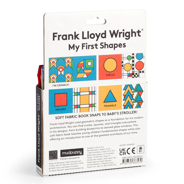 Mudpuppy -Frank Lloyd Wright My First Shapes Crinkle Fabric Stroller Book