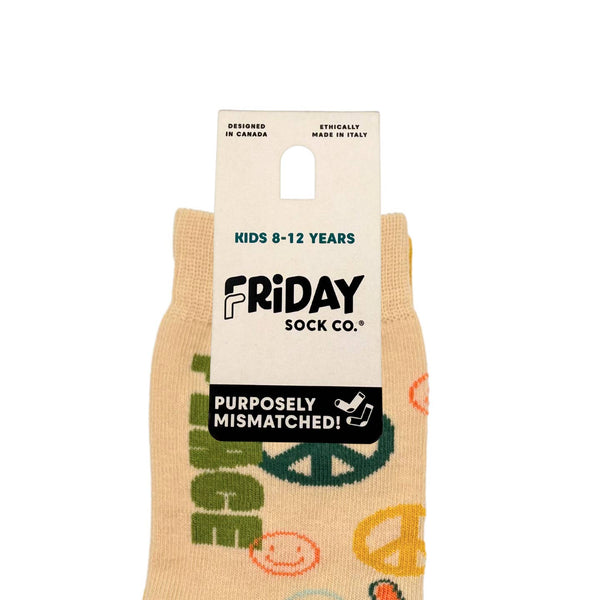 Packaged socks with a 'Friday Sock Co.' label on a white background