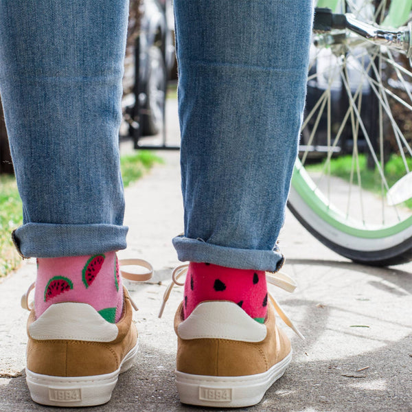 Friday Sock Co. - Women's Inside Out Watermelon Crew Socks