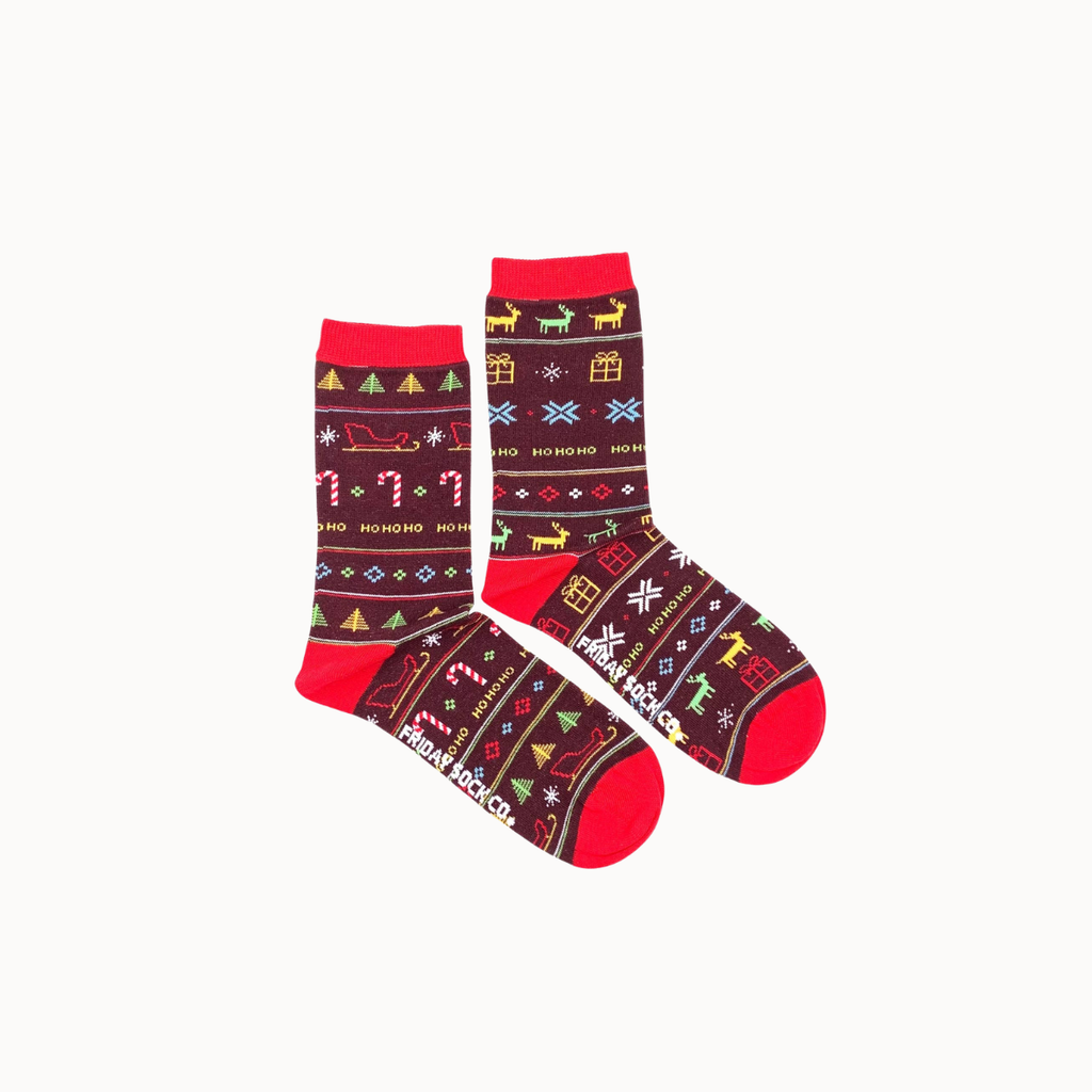 Christmas socks on a white background