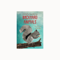 Children's book cover titled "A Kid's Guide to Backyard Animals" featuring a gray squirrel on a branch against a teal background.