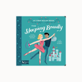 The Sleeping Beauty children's board book by BabyTurtle Books, featuring a teal cover with an illustration of a ballerina princess and prince on a castle.