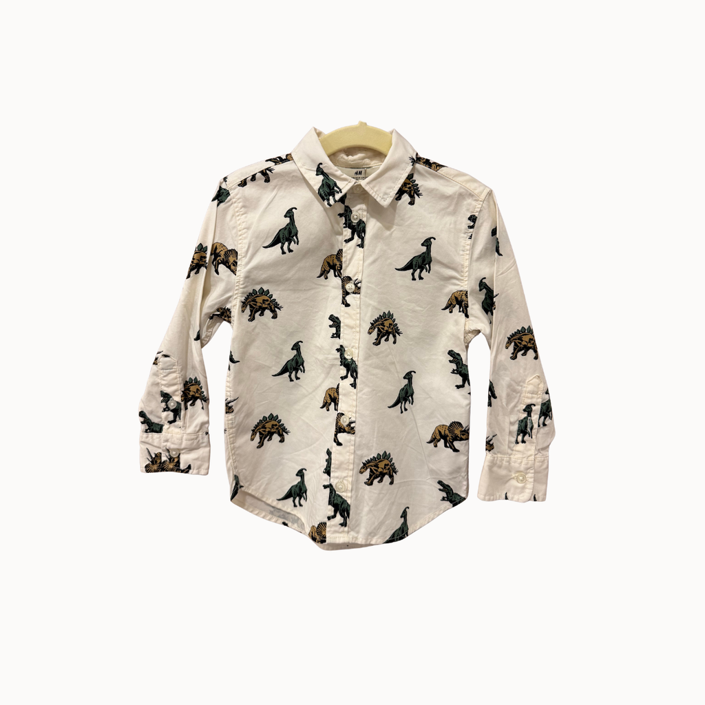 H&M - Dinosaur Button-Up Shirt - 3T