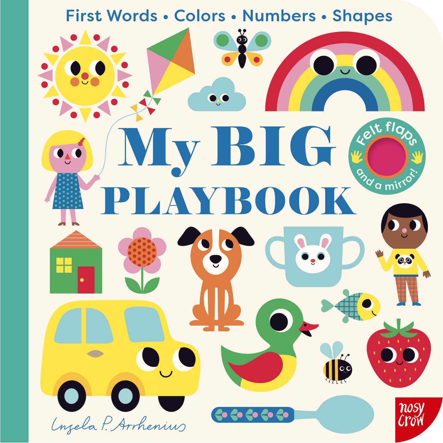 Children's book cover with colorful illustrations and text 'My BIG PLAYBOOK' on a white background.