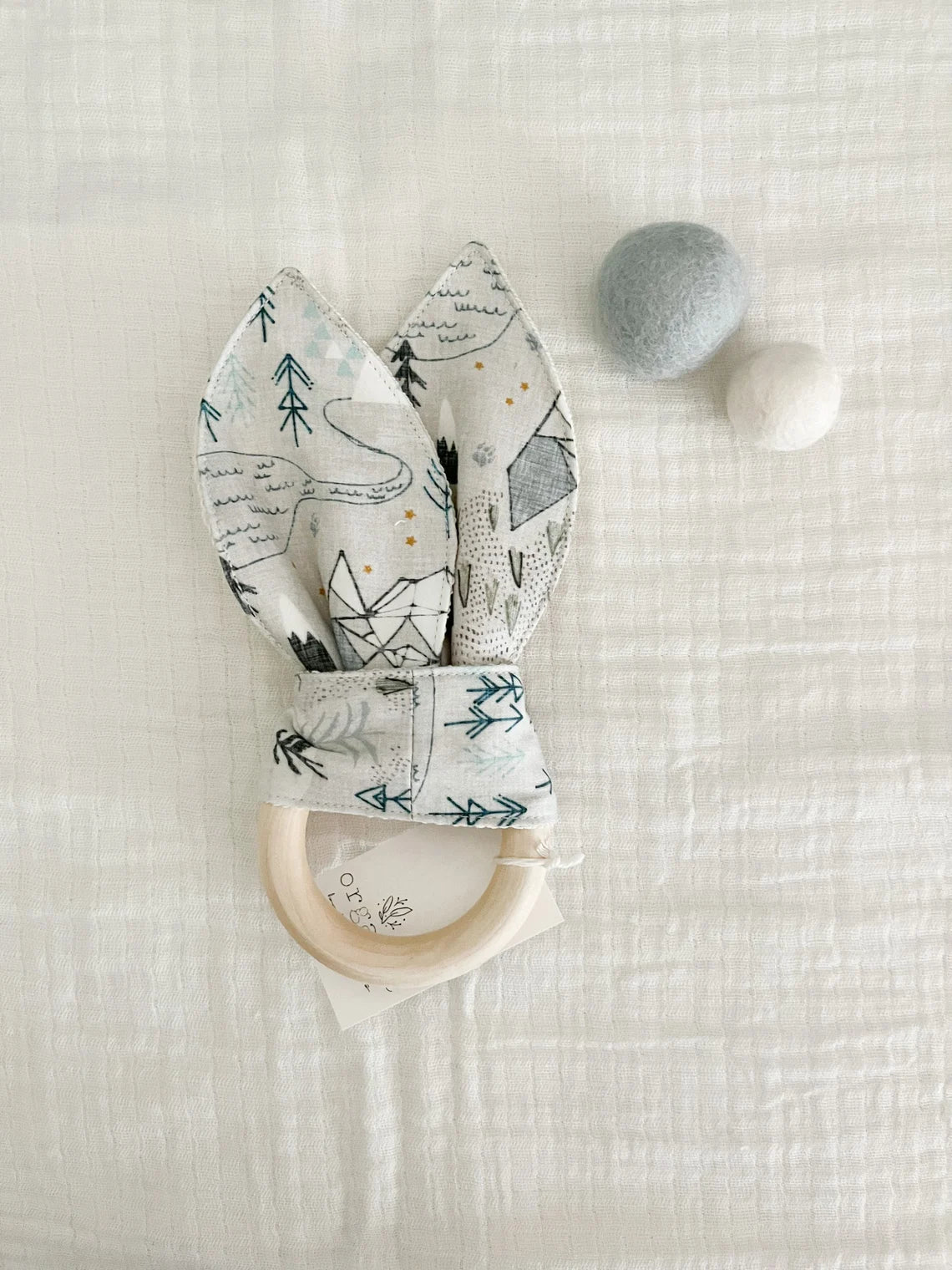 Organic Baby Mountain Map Teething Ring