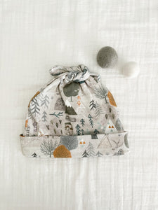 Organic Mountain Map Baby Knotted Hat