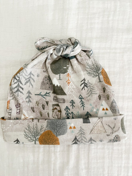 Organic Mountain Map Baby Knotted Hat