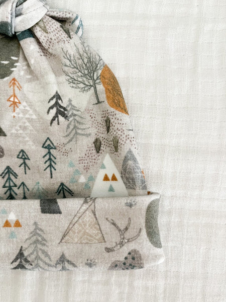 Organic Mountain Map Baby Knotted Hat