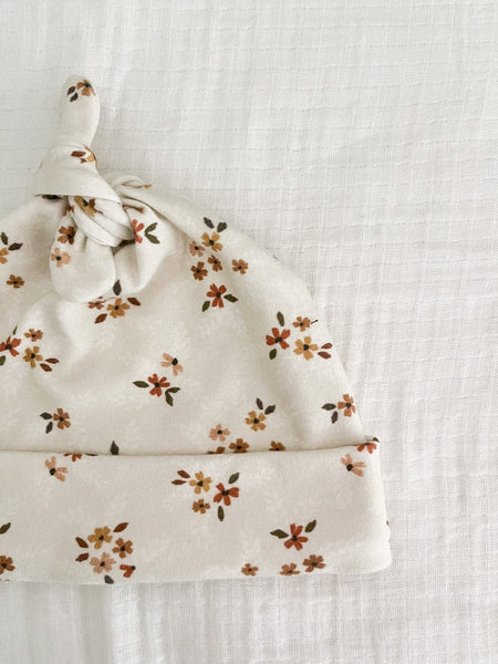 Organic Dainty Flowers Baby Knotted Hat
