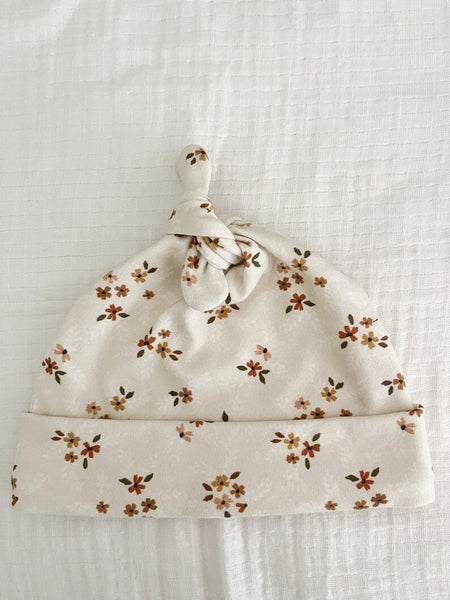 Organic Dainty Flowers Baby Knotted Hat