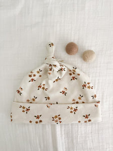 Organic Dainty Flowers Baby Knotted Hat