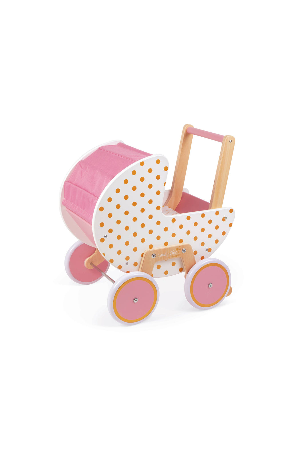 Janod - Candy Chic Doll's Pram - Pretend Stroller