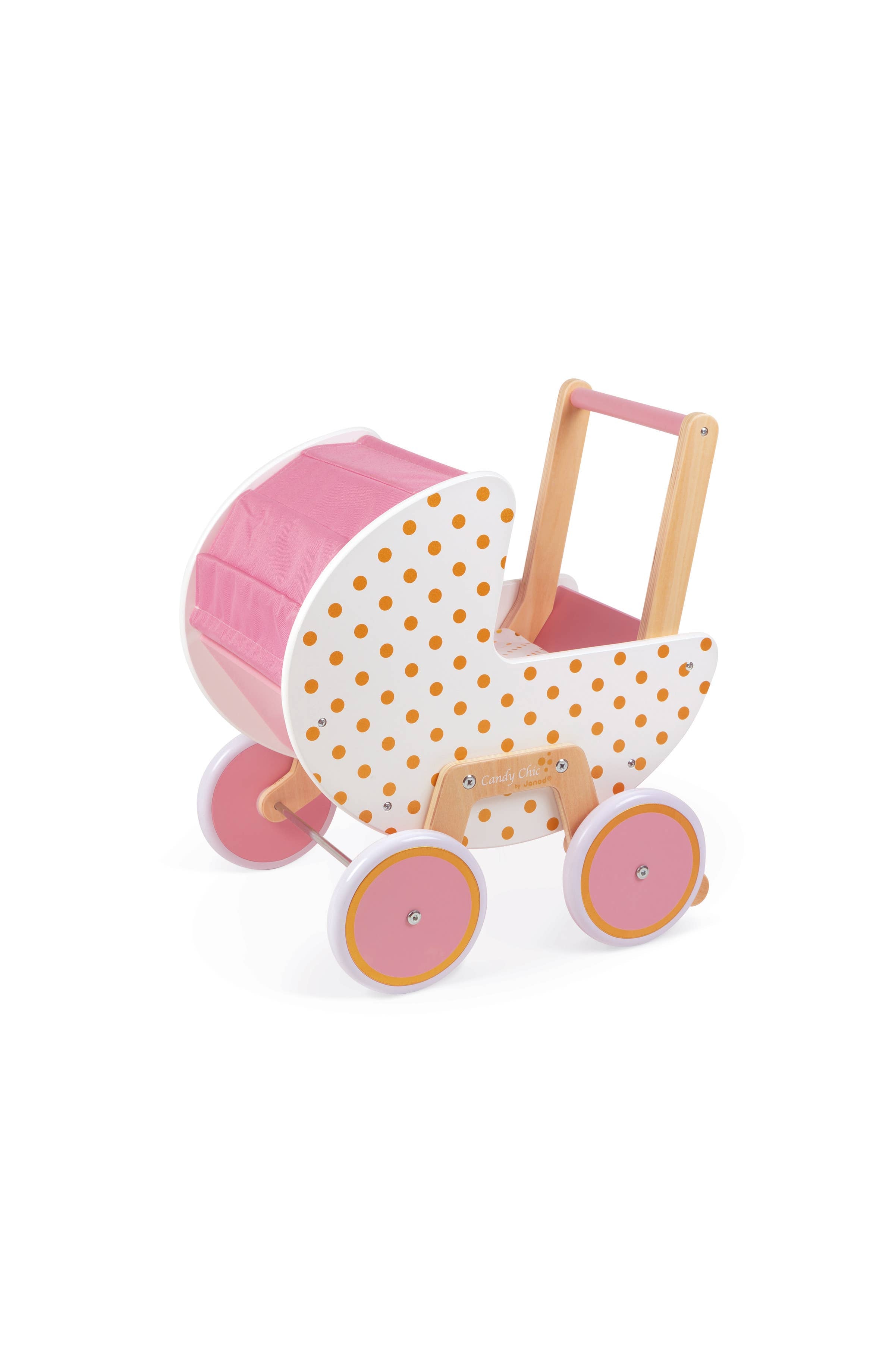 Janod - Candy Chic Doll's Pram - Pretend Stroller