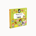 A children's educational toy book titled 'Magnét stories' featuring colorful cartoon farm animals and characters on a light green cover, shown at an angle on a plain white background.