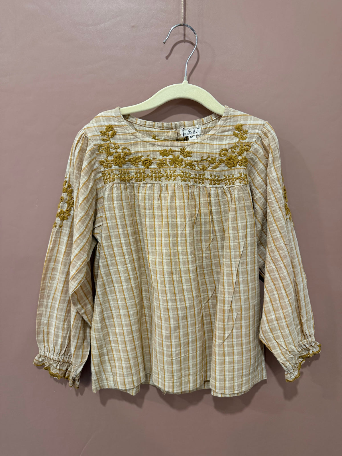 LALi - Plaid Embroidered Shirt - 5Y