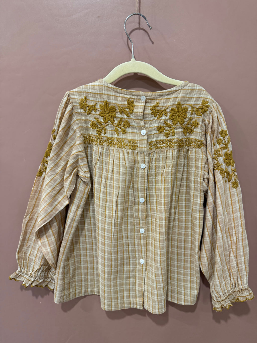 LALi - Plaid Embroidered Shirt - 5Y