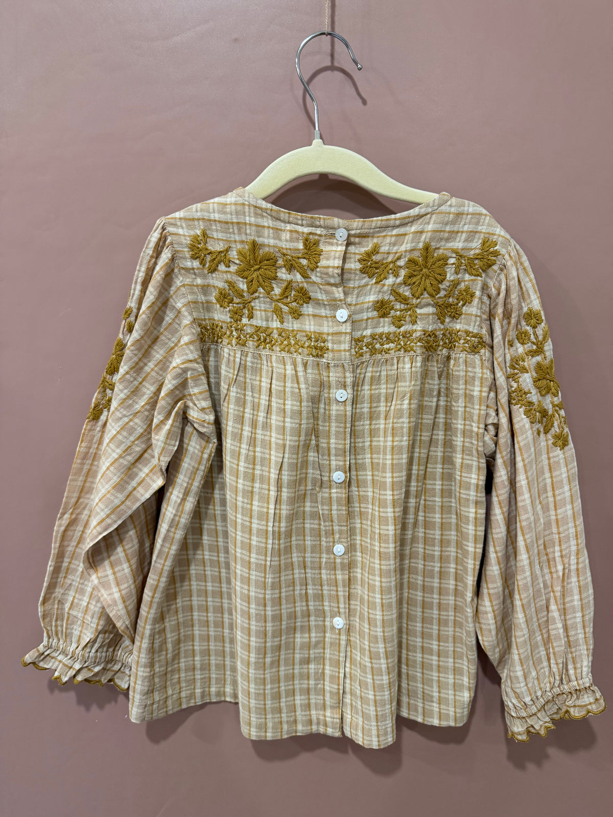LALi - Plaid Embroidered Shirt - 5Y