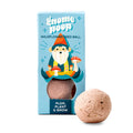 Gnome poop wildflower seed ball packaging with a cartoon gnome on a blue background