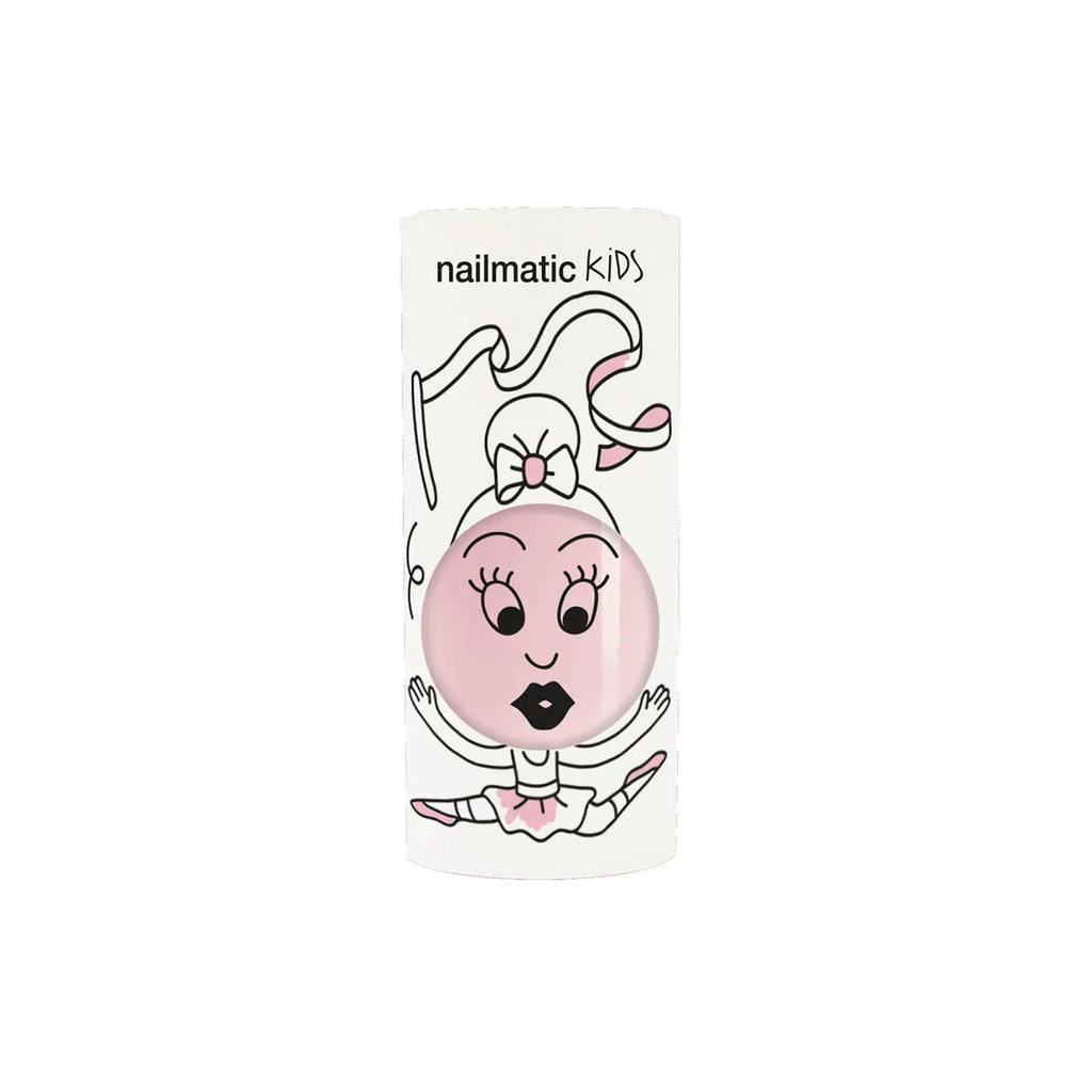 pink polish in ballerina packaging on white background