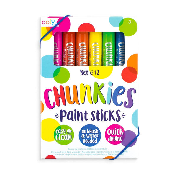 Packaging of ooly Chunkies Paint Sticks with colorful design on a white background